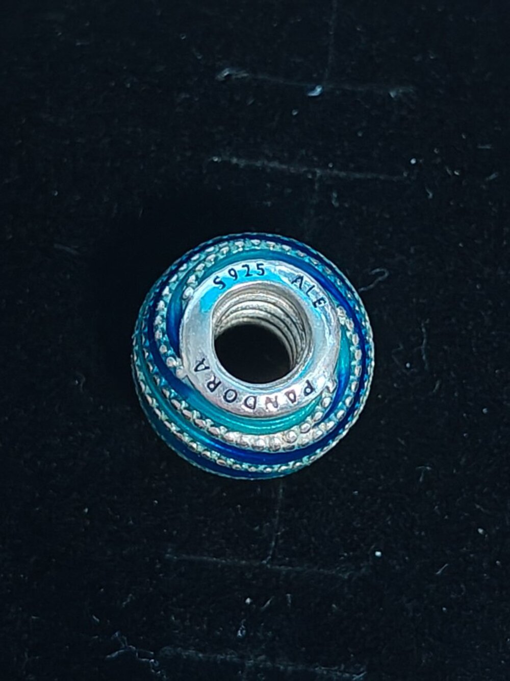 Authentic Pandora Blue Swirls Charm 797012ENMX Retired Enamel - Picture 7 of 9